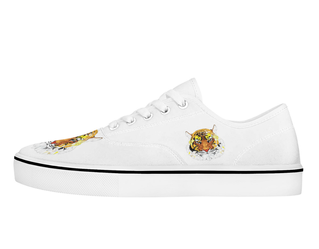 Artistic Tiger Portrait Canvas Sneakers