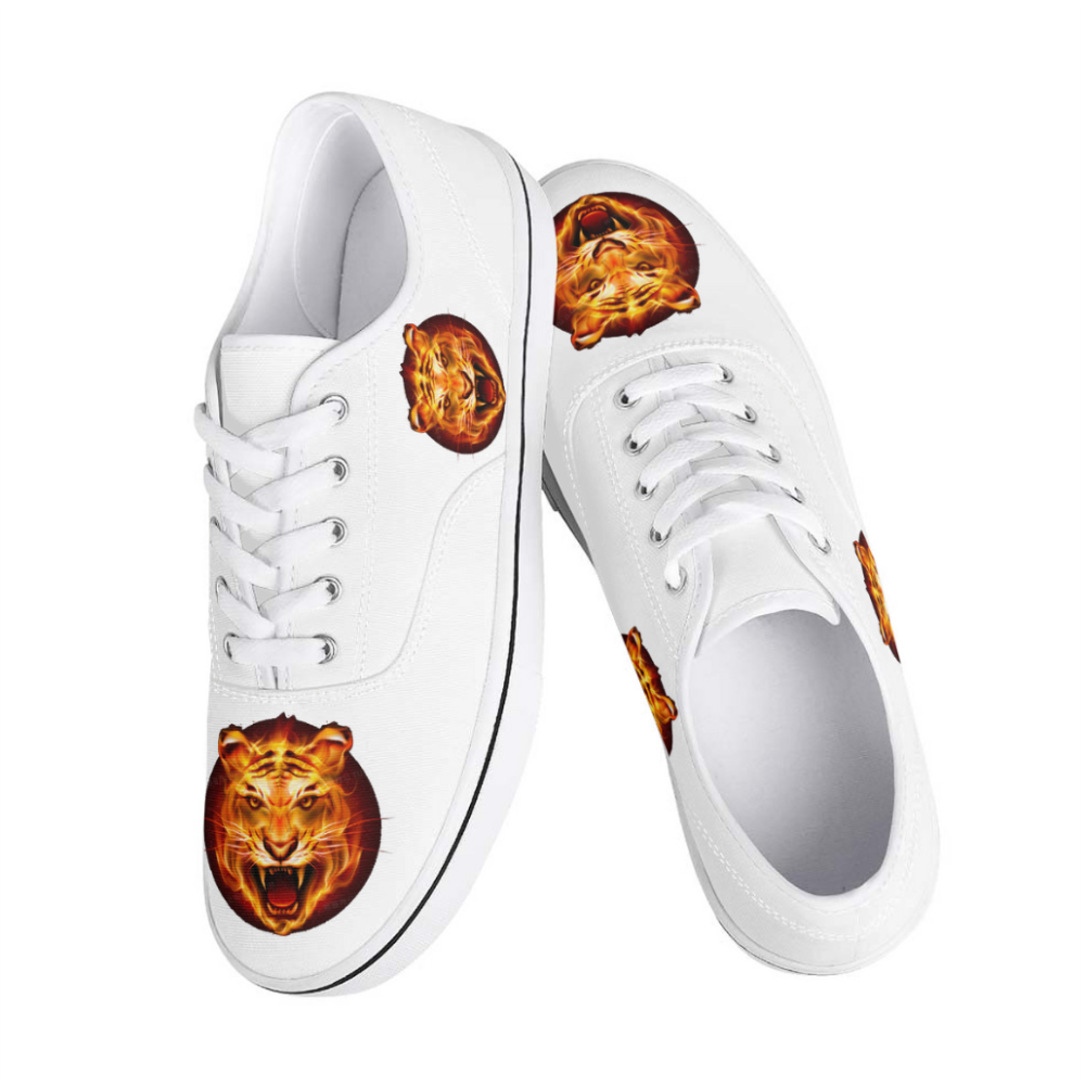 Flaming Tiger - Emblem Canvas Sneakers